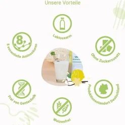 For You whey protein isolate Vanille-Zitronenquark, 600 g- Aminosäuren