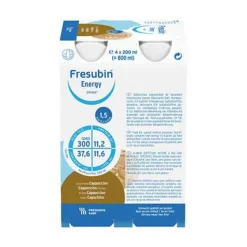 Fresubin Energy Drink Cappuccino Trinkflasche, 4X200 ml- Trinknahrung