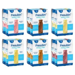 Fresubin Energy Fibre Drink Mischkarton Trinkflasche, 6X4X200 ml- Trinknahrung