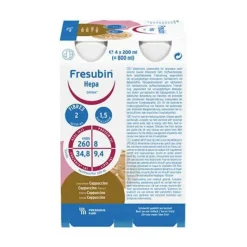 Fresubin Hepa Drink Cappuccino Trinkflasche, 4X200 ml- Trinknahrung