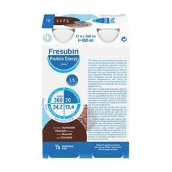 Protein Energy Drink Schokol.Trinkflasche, 4X200 ml^Fresubin
