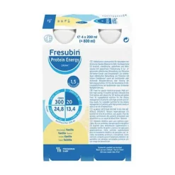Fresubin Protein Energy Drink Vanille Trinkflasche, 4X200 ml- Trinknahrung