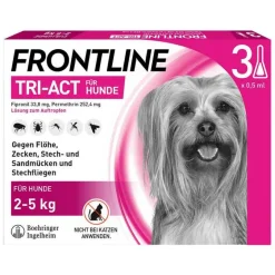 Frontline TRI-ACT® gegen Zecke, Floh und fliegende Insekten bei Hunden (2-5kg), 3 St- Flöhe, Zecken & Co.