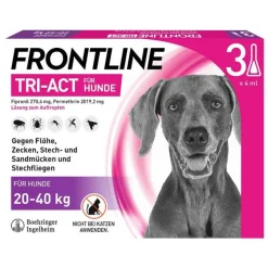 Frontline TRI-ACT® gegen Zecke, Floh und fliegende Insekten bei Hunden (20-40kg), 3 St- Flöhe, Zecken & Co.