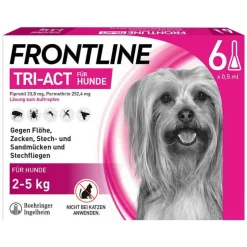 Frontline TRI-ACT® gegen Zecke, Floh und fliegende Insekten bei Hunden (2-5kg), 6 St- Flöhe, Zecken & Co.