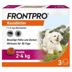 Frontpro 11 mg Kautabletten für Hunde 2 - 4 kg, 3 St- Flöhe, Zecken & Co.