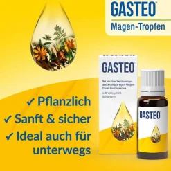 Gasteo Verdauung|Medikamente Gegen Blähungen-Tropfen bei Magen-Darm-Beschwerden, 100 ml