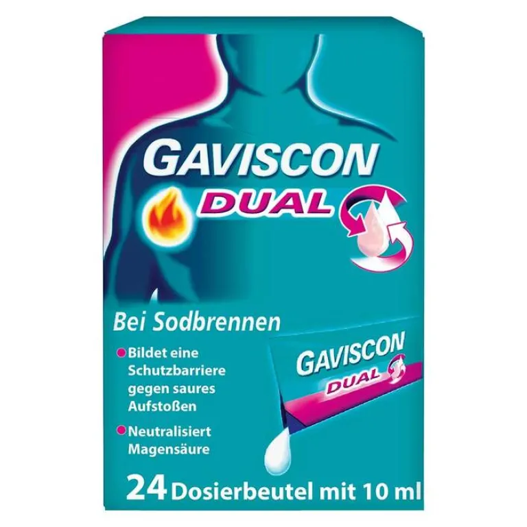 ® Dual Suspension mit Zweifachwirkung gegen Sodbrennen, 24X10 ml^Gaviscon Clearance