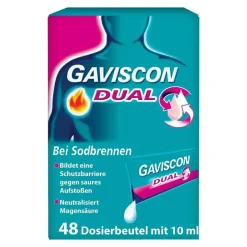 Gaviscon ® Dual Suspension mit Zweifachwirkung gegen Sodbrennen, 48X10 ml- Sodbrennen Medikamente