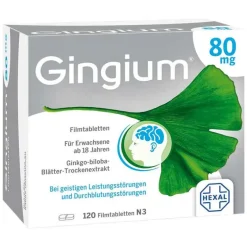 Gingium 80 mg Filmtabletten, 120 St- Durchblutungs Tabletten|Ginkgo