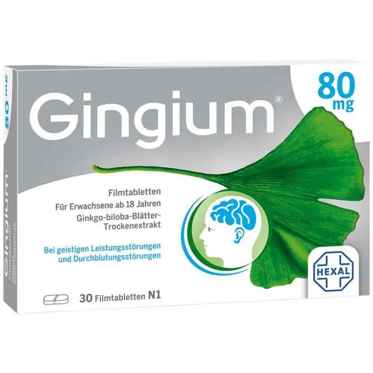 Gingium 80 mg Filmtabletten, 30 St- Ginkgo|Durchblutungs Tabletten