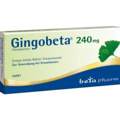 Gingobeta Ginkgo|Durchblutungs Tabletten-240 mg Filmtabletten, 30 St