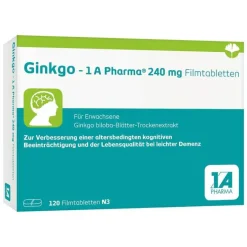 1A Pharma Ginkgo|Durchblutungs Tabletten-Ginkgo – 1 A Pharma® 240 mg Filmtabletten, 120 St