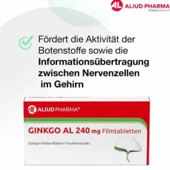 Aliud Pharma Ginkgo|Durchblutungs Tabletten-GINKGO AL 240 mg Filmtabletten, 60 St