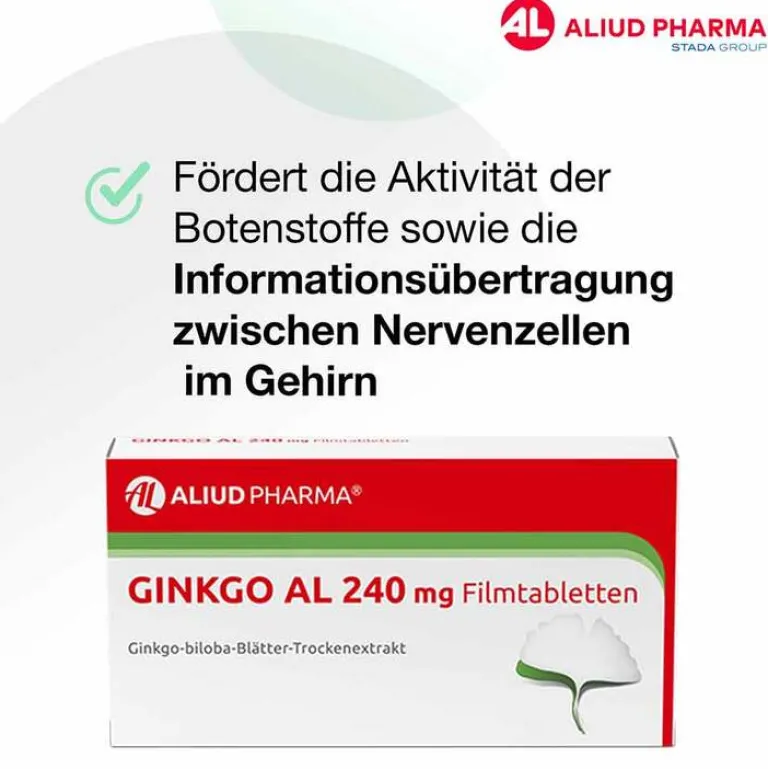 Aliud Pharma Ginkgo|Durchblutungs Tabletten-GINKGO AL 240 mg Filmtabletten, 30 St