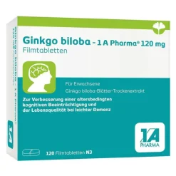 1A Pharma Ginkgo biloba - 1 A Pharma® 120 mg Filmtabletten, 120 St- Ginkgo|Durchblutungs Tabletten