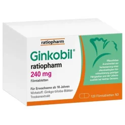 Ginkobil ratiopharm 240mg mit Ginkgo biloba, 120 St- Ginkgo|Durchblutungs Tabletten