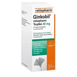 Ginkobil ratiopharm 40mg mit Ginkgo biloba Tropfen, 100 ml- Ginkgo