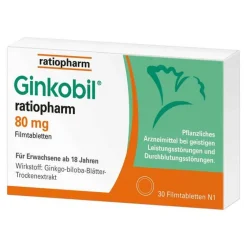 Ginkobil ratiopharm 80mg mit Ginkgo biloba, 30 St- Ginkgo