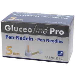 Gluceofine Lanzetten & Stechhilfen-® Pro Pen-Nadeln 31 G 0,25x5 mm, 100 St