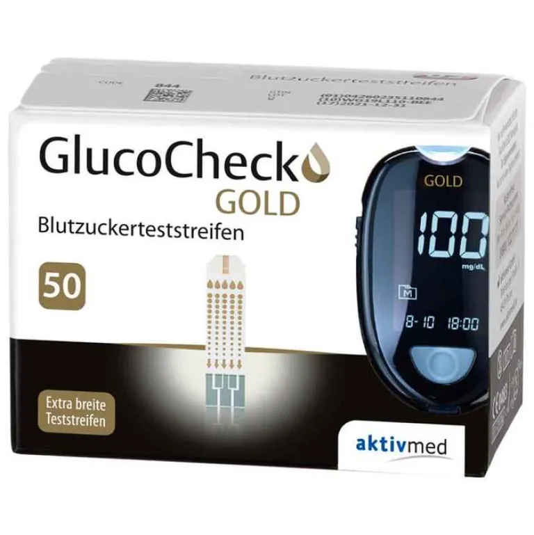 Gluco Check Gold Blutzuckerteststreifen, 50 St- Teststreifen