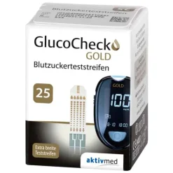 Gluco Check Teststreifen-Gold Blutzuckerteststreifen, 25 St
