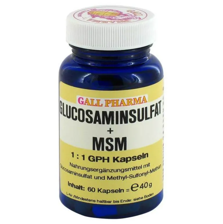 Hecht Pharma Msm Schwefel|Glucosamin-Chondroitin-Glucosaminsulfat + MSM 1:1 Kapseln, 60 St
