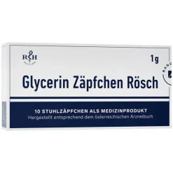 Rösch & Handel Glycerin Zäpfchen Rösch 1 g gegen Verstopfung, 10 St- Abführmittel