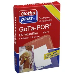 Gota Sterilpflaster--Por PU Wundfilm 7,2x5 cm steril Pflaster, 5 St