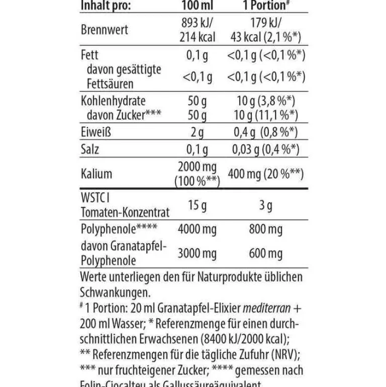 Dr. Jacobs Granatapfel Elixier mediterran Dr. Jacob`s, 500 ml- Durchblutung