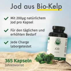 Jod aus Bio-Kelp 200 µg Kapseln, 365 St^Green Naturals Outlet