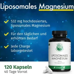 Magnesium-Green Naturals Magnesiumcitrat liposomal veg.Kapseln , 120 St