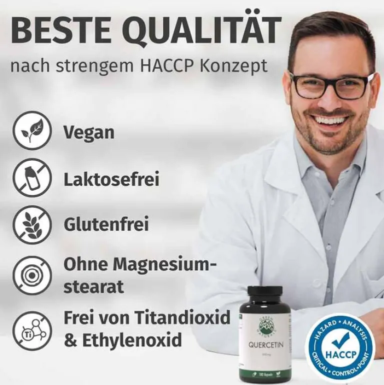 Green Naturals Quercetin 500 mg hochdosiert Kapseln , 180 St- Quercetin