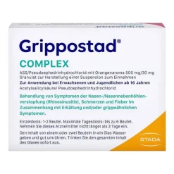 Grippostad COMPLEX mit Orangengeschmack, 10 St- Ass-Acetylsalicylsäure|Grippemittel