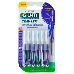 GuM Zwischenraumreinigung-Trav-Ler 1,2mm Kerze lila Interdental + 6Kappen, 6 St