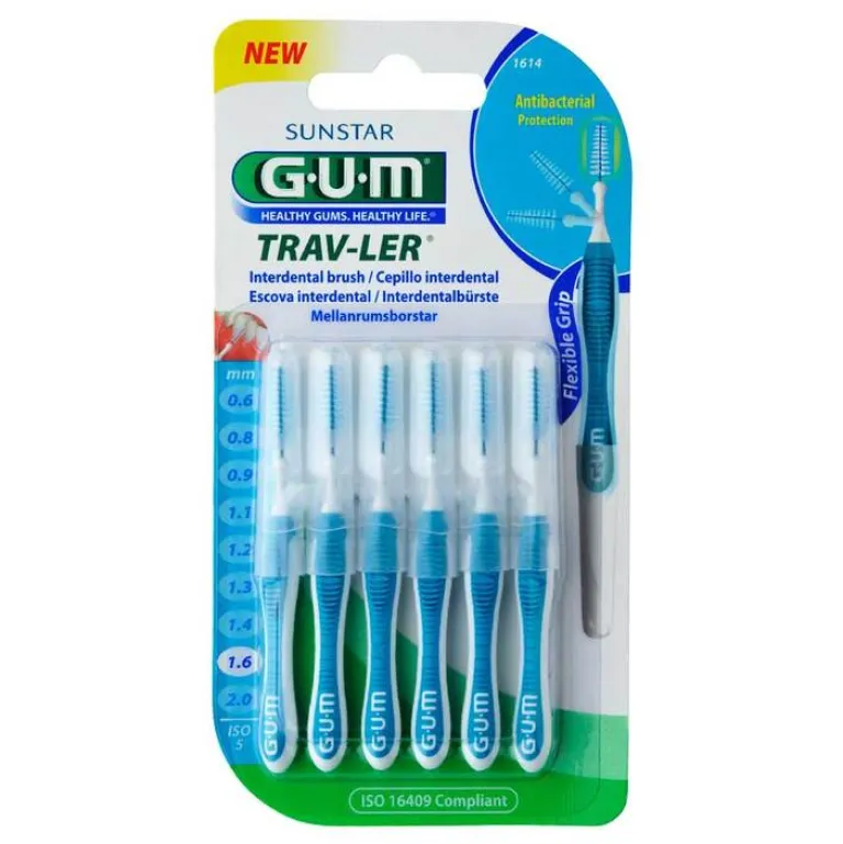 Trav-Ler 1,6mm Tanne blau Interdental + 6Kappen, 6 St^GuM Discount