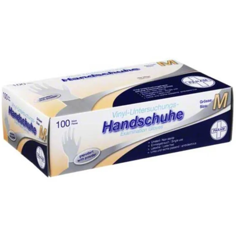 Handschuhe Einmal Vinyl gepudert M, 100 St^Param Online