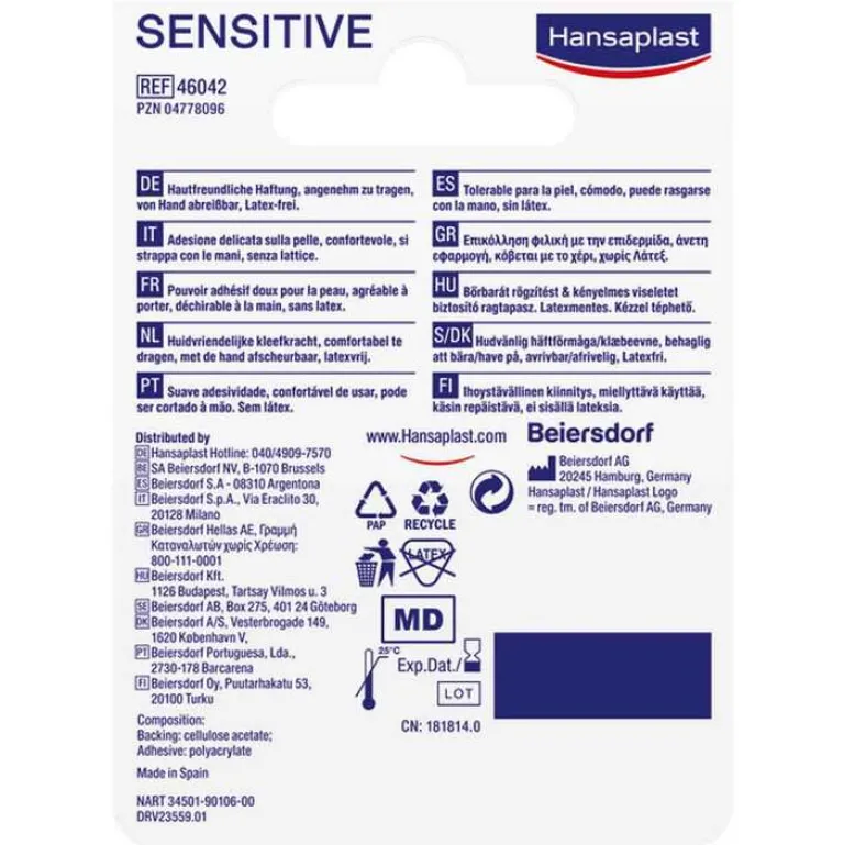 Hansaplast Fixierpflaster sensitive 5mx2,5cm, 1 St- Rollenpflaster