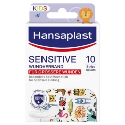 Hansaplast Kids Pflasterstrips sensitive 6x7 cm, 10 St-Kinder Kinderpflaster