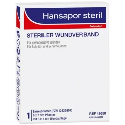 Hansapor steril Wundverband 6x7 cm, 1 St- Wundverband|Wundpflaster