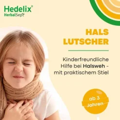 Dr. Theiss Halsschmerztabletten-Hedelix Herbalsept Hals Lutscher Kids, 6 St