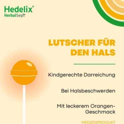 Dr. Theiss Halsschmerztabletten-Hedelix Herbalsept Hals Lutscher Kids, 6 St
