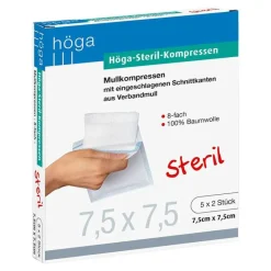Höga-Pharm Höga Steril Kompressen 7,5x7,5cm 8fach, 5X2 St- Sterile Kompressen