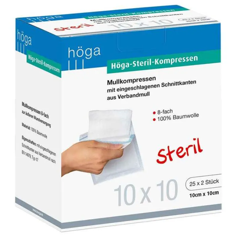 Höga-Pharm Sterile Kompressen-Höga Steril Kompressen 10x10cm 8fach, 25X2 St
