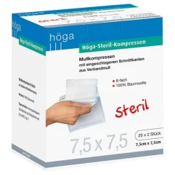 Höga-Pharm Sterile Kompressen-Höga Steril Kompressen 7,5x7,5cm 8fach, 25X2 St
