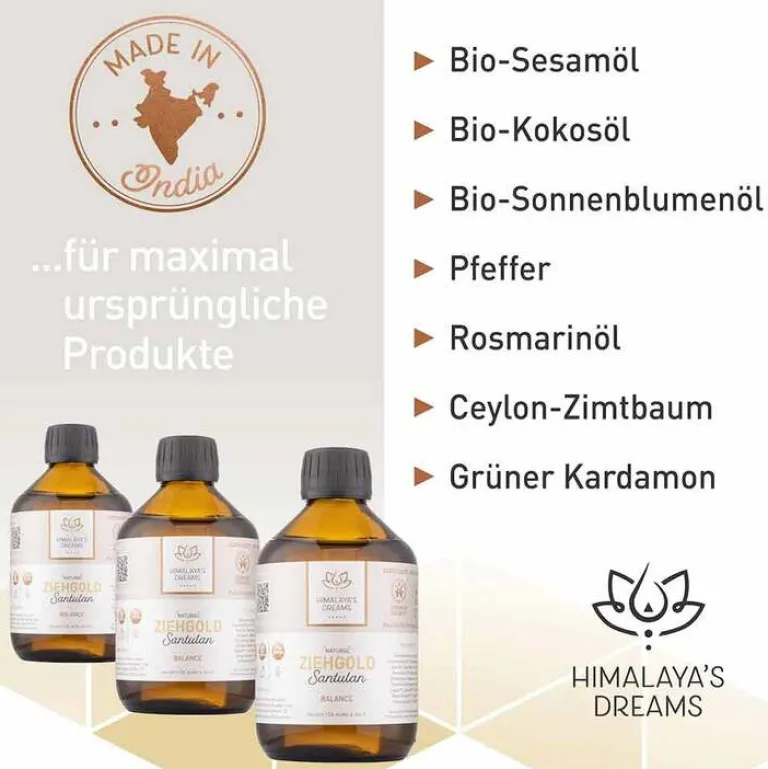 Himalayas Dreams Mund- Und Zahnpflege-Ayurveda Ziehgold Santulan Öl, 250 ml