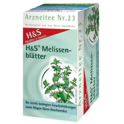 H&S Tee Beruhigungstee-H&S Melissenblättertee Filterbeutel, 20X1.5 g