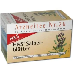 H&S Tee H&S Salbeiblätter Tee Filterbeutel, 20X1.6 g- Erkältungstee