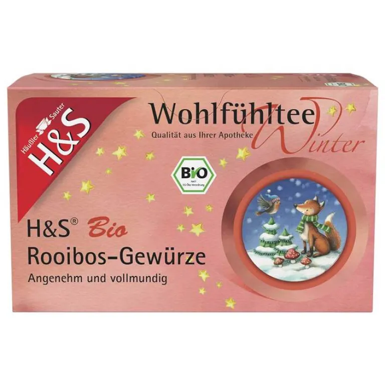 H&S Tee Rooibos Tee|Bio Tee-H&S Wintertee Bio Rooibos-Gewürze Filterbeutel, 20X2.0 g