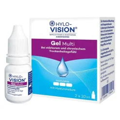 Hylo-Vision Augentropfen Trockene Augen-Gel Multi Augentropfen, 2X10 ml